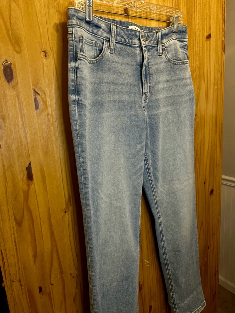 Light Blue Ankle Crop Jeans - Comfortable Mid Rise - Picture 2 of 2